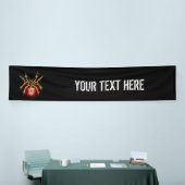 Steampunkspinne auf schwarz banner (Messeveranstaltung)