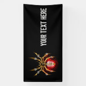 Steampunkspinne auf schwarz banner (Vertikal)