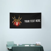 Steampunkspinne auf schwarz banner (Messeveranstaltung)