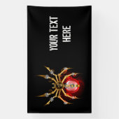 Steampunkspinne auf schwarz banner (Vertikal)