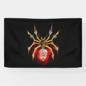 Steampunkspinne auf schwarz banner (Horizontal)