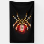 Steampunkspinne auf schwarz banner (Vertikal)