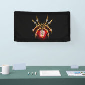 Steampunkspinne auf schwarz banner (Messe)