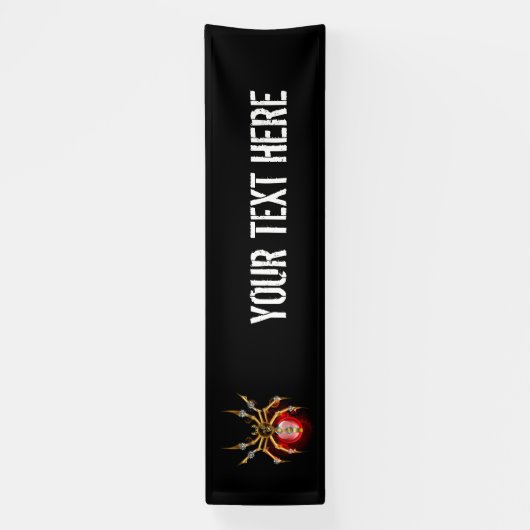 Steampunkspinne auf schwarz banner (Vertikal)