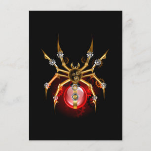Steampunkspinne auf schwarz begleitkarte