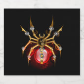 Steampunkspinne auf schwarz bierflaschenetikett (Einzelnes Label)