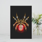 Steampunkspinne auf schwarz briefpapier (Stehend Vorderseite)