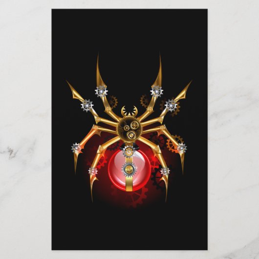 Steampunkspinne auf schwarz briefpapier (Vorderseite)