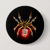 Steampunkspinne auf schwarz button (Vorderseite)