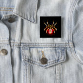 Steampunkspinne auf schwarz button (Beispiel)