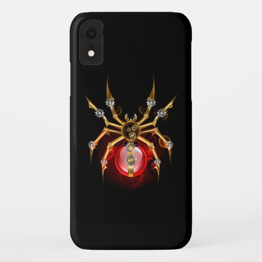 Steampunkspinne auf schwarz Case-Mate iPhone hülle (Rückseite)