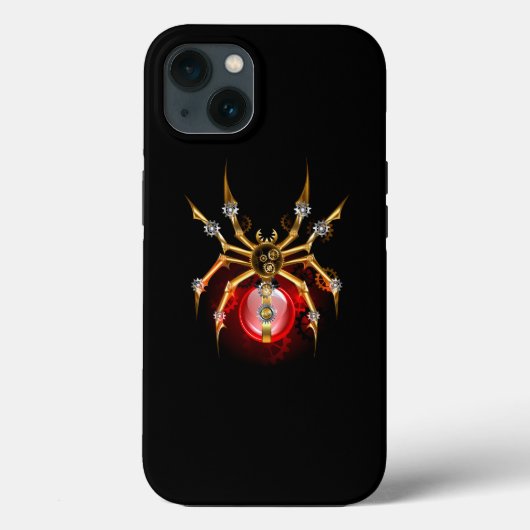 Steampunkspinne auf schwarz Case-Mate iPhone hülle (Rückseite)