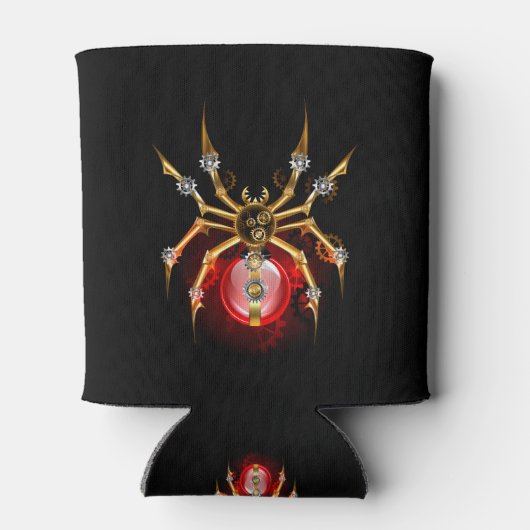 Steampunkspinne auf schwarz dosenkühler (Rückseite)