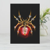 Steampunkspinne auf schwarz einladung (Stehend Vorderseite)