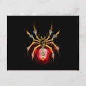 Steampunkspinne auf schwarz einladungspostkarte (Vorderseite)