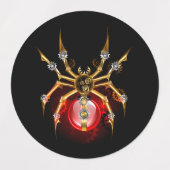 Steampunkspinne auf schwarz etiketten (Design 2)