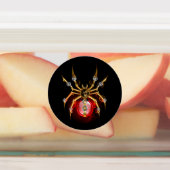 Steampunkspinne auf schwarz etiketten (Befestigt)