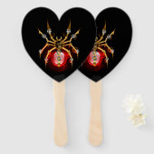 Steampunkspinne auf schwarz fächer (Vorne und Hinten)