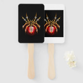 Steampunkspinne auf schwarz fächer (Vorne und Hinten)