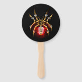 Steampunkspinne auf schwarz fächer (Rückseite)
