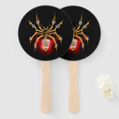 Steampunkspinne auf schwarz fächer (Vorne und Hinten)