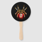 Steampunkspinne auf schwarz fächer (Vorderseite)