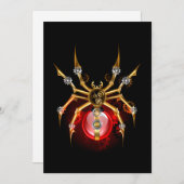 Steampunkspinne auf schwarz feiertagskarte (Vorne/Hinten)