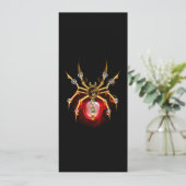 Steampunkspinne auf schwarz feiertagskarte (Stehend Vorderseite)