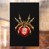 Steampunkspinne auf schwarz fensteraufkleber (Blatt 2)