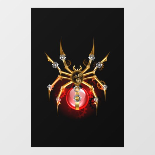 Steampunkspinne auf schwarz fensteraufkleber (Blatt)