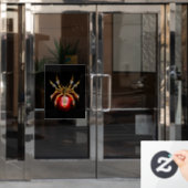Steampunkspinne auf schwarz fensteraufkleber (Büro Tür)