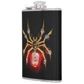 Steampunkspinne auf schwarz flachmann (Links)