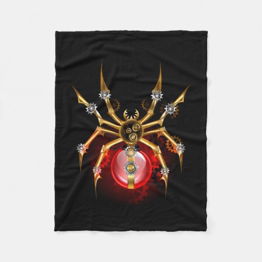 Steampunkspinne auf schwarz fleecedecke (Vorderseite)