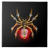 Steampunkspinne auf schwarz fliese (Vorderseite)