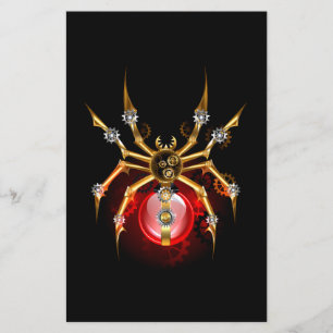 Steampunkspinne auf schwarz flyer