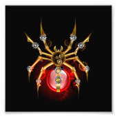 Steampunkspinne auf schwarz fotodruck (Vorne)