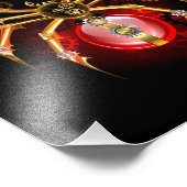 Steampunkspinne auf schwarz fotodruck (Ecke)