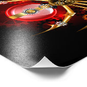 Steampunkspinne auf schwarz fotodruck (Ecke)