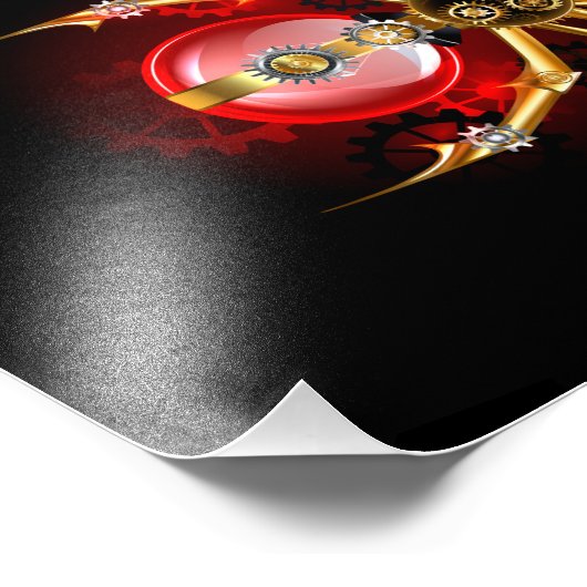 Steampunkspinne auf schwarz fotodruck (Ecke)