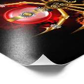 Steampunkspinne auf schwarz fotodruck (Ecke)