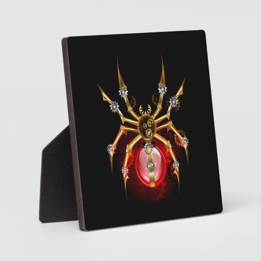 Steampunkspinne auf schwarz fotoplatte (Vorderseite)