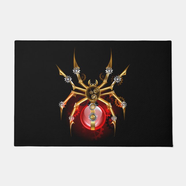Steampunkspinne auf schwarz fußmatte (Vorderseite)