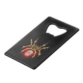 Steampunkspinne auf schwarz geldbeutel flaschenöffner (Rückseite Schrägansicht)