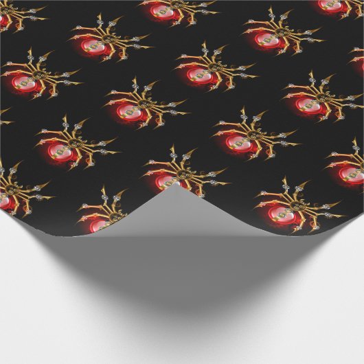 Steampunkspinne auf schwarz geschenkpapier (Ecke)