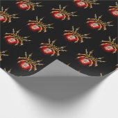 Steampunkspinne auf schwarz geschenkpapier (Ecke)