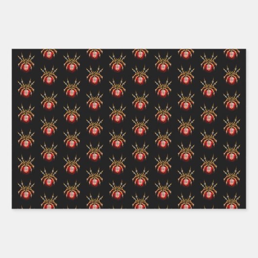 Steampunkspinne auf schwarz geschenkpapier set (Vorderseite)