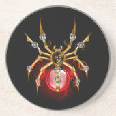 Steampunkspinne auf schwarz getränkeuntersetzer (Vorne)