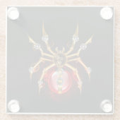 Steampunkspinne auf schwarz glasuntersetzer (Rückseite)