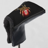 Steampunkspinne auf schwarz golf headcover (3/4 Vorderseite)