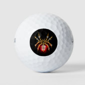 Steampunkspinne auf schwarz golfball (Vorderseite)